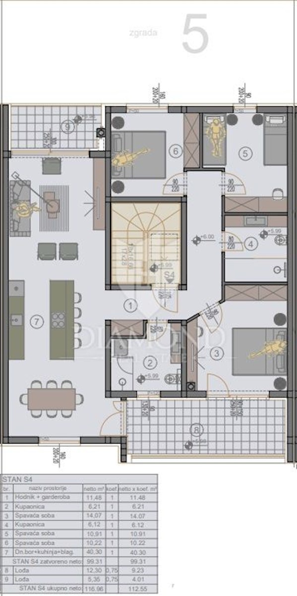 Appartamento trilocale in un quartiere tranquillo vicino a Pola, nuova costruzione!