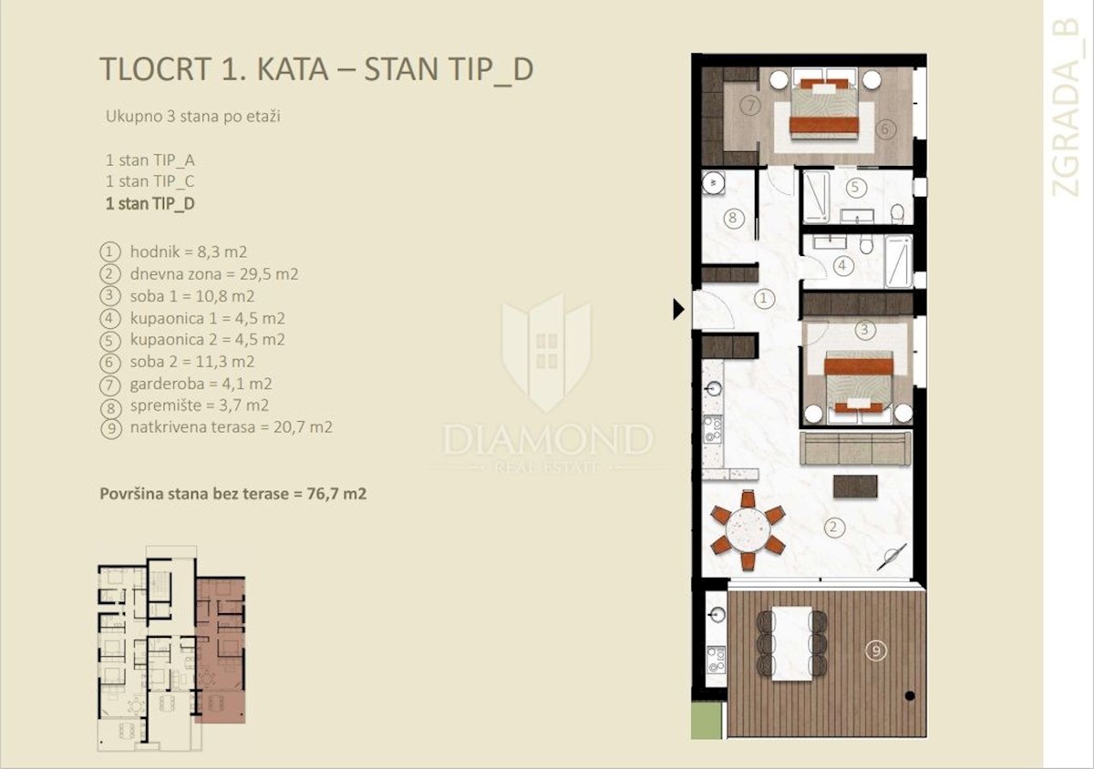 Appartamento Novigrad, 98m2