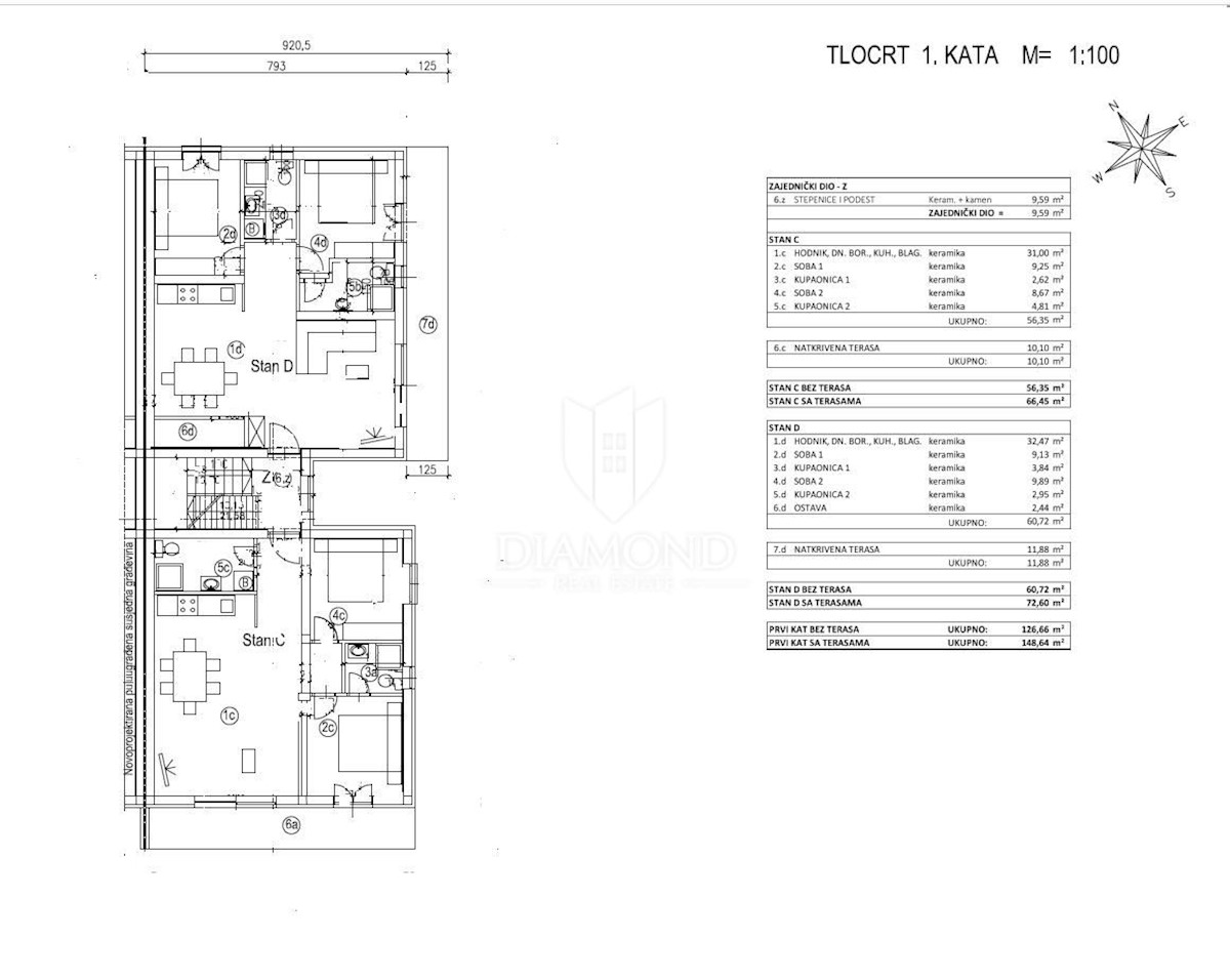 Appartamento Murine, Umag, 66m2