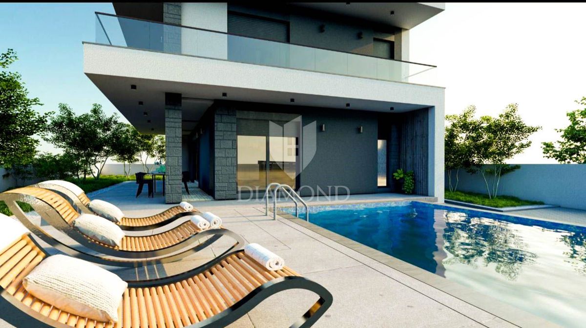 Kanfanar, una casa nuova e moderna con vista sul mare