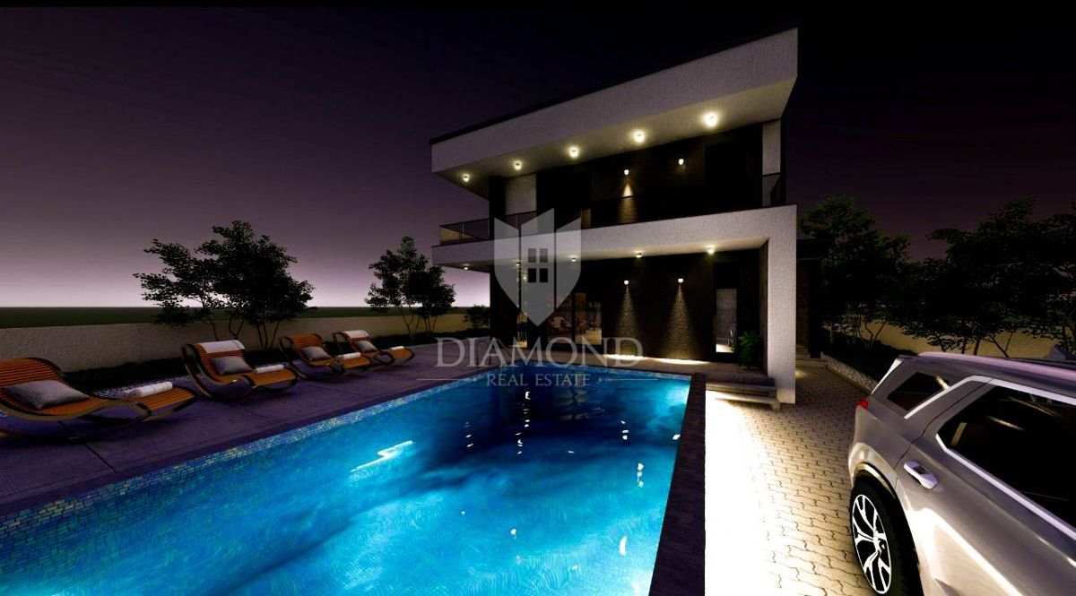 Kanfanar, una casa nuova e moderna con vista sul mare