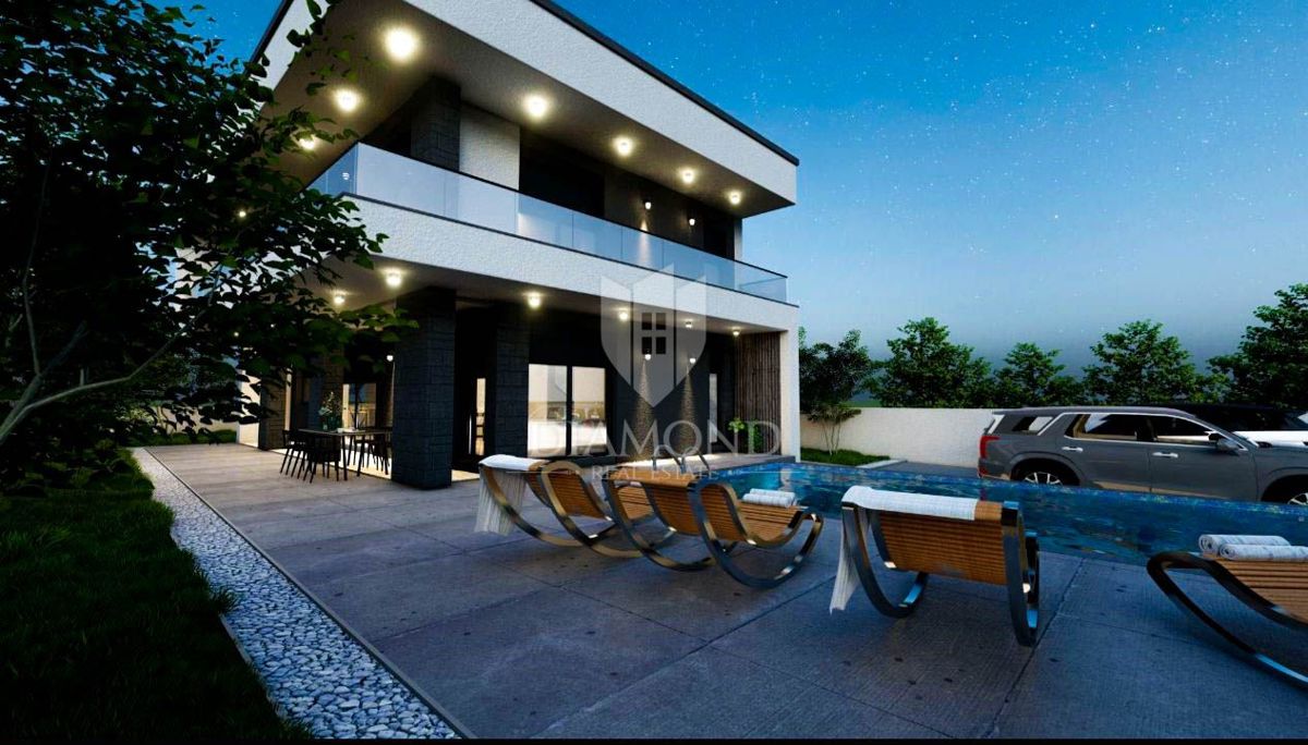 Kanfanar, una casa nuova e moderna con vista sul mare