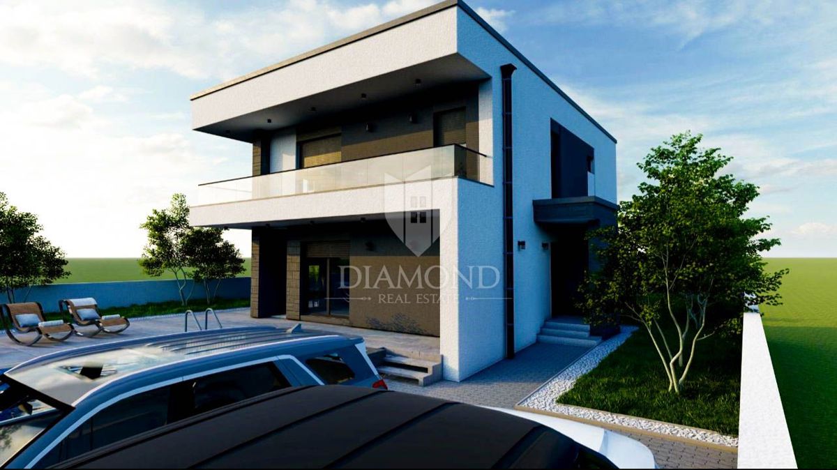 Kanfanar, una casa nuova e moderna con vista sul mare