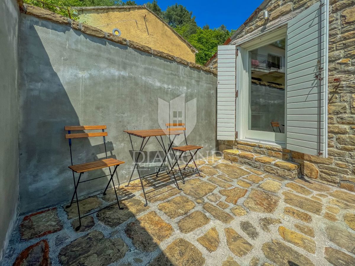 Dintorni di Oprtalj, casa in pietra di design con piscina