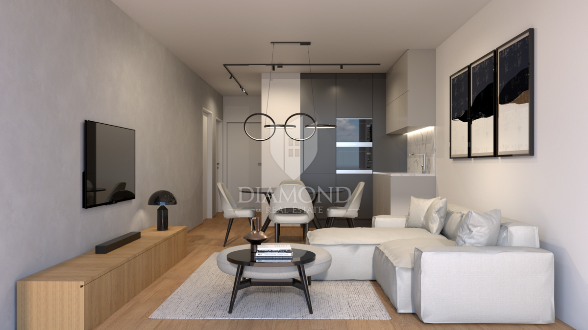 Pula Šijana, nuovo edificio 60 m², appartamento con due camere da letto, parcheggio