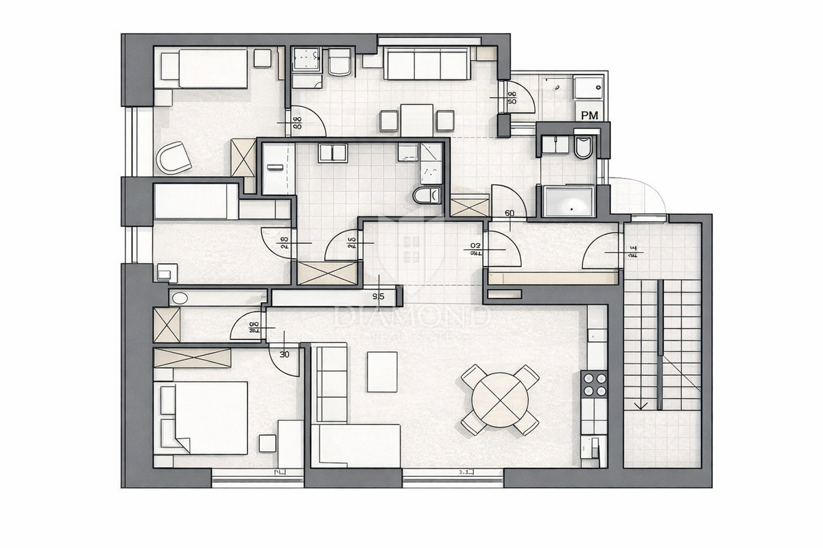 Appartamento Maksimir, 76m2