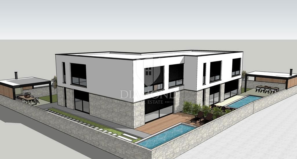 Ližnjan, casa con piscina e vista mare