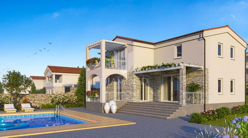 Albona, dintorni, terreno con permesso di costruire