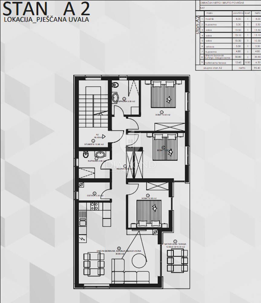 Appartamento Pješčana Uvala, Medulin, 102,50m2