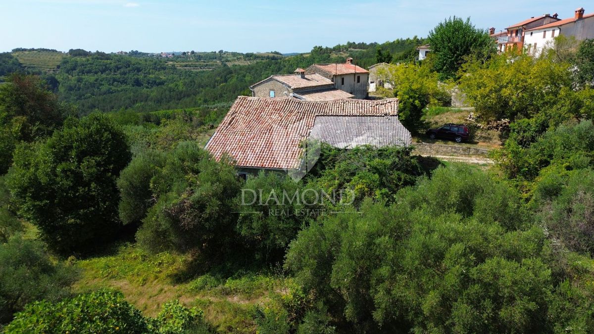 Cerovlje, dintorni, due case in pietra con bellissima vista