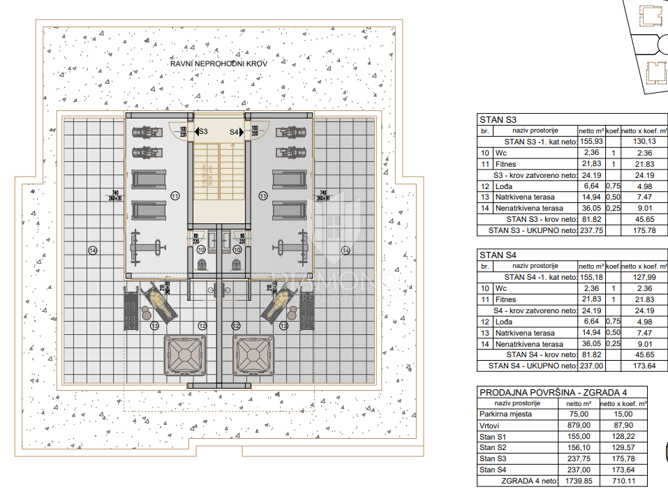 Nuovo edificio moderno vicino a Rovigno