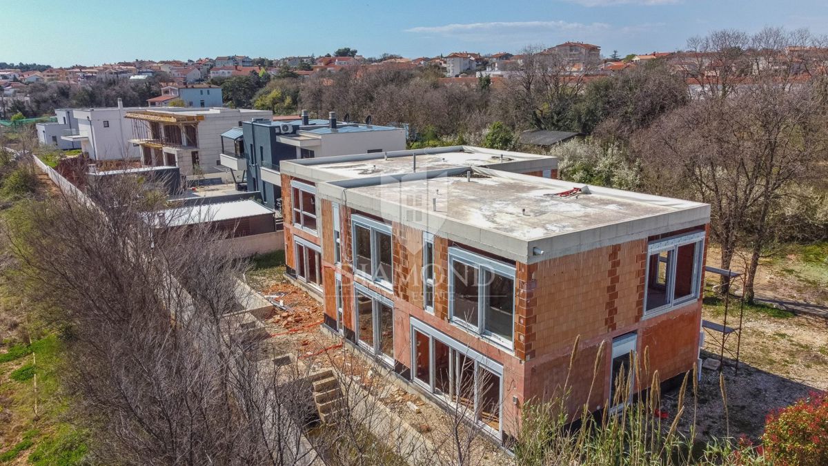 Ližnjan, casa moderna con vista mare