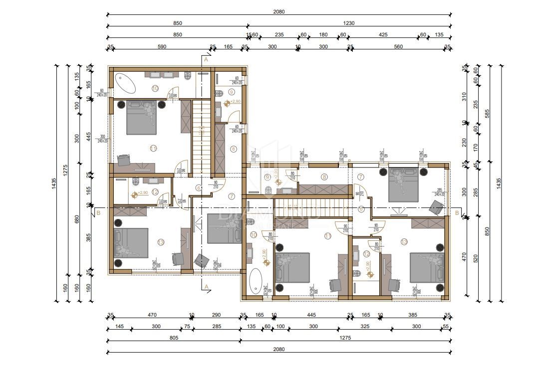 Ližnjan, casa moderna con vista mare