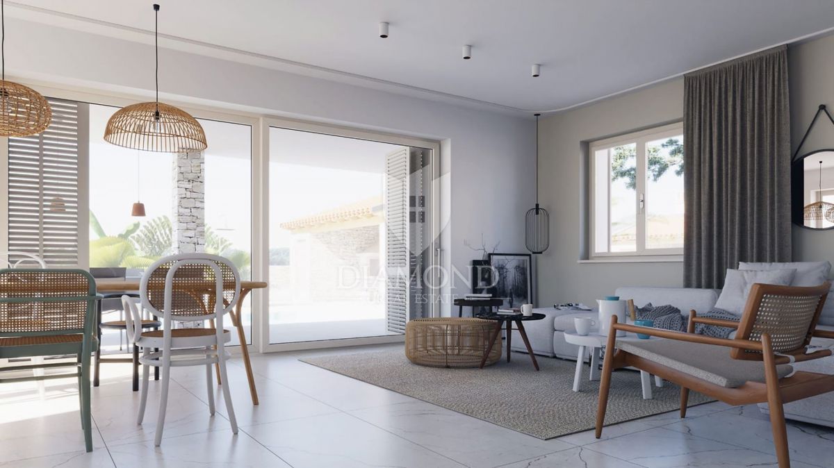 Dintorni di Umago, moderna casa per vacanze con piscina vicino alla spiaggia