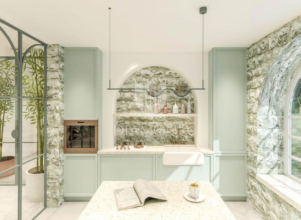 Kanfanar, dintorni, casa in pietra in un ambiente idilliaco