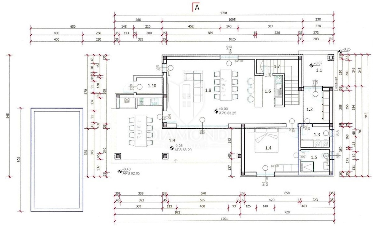 Pola, dintorni, nuova casa moderna con piscina e giardino