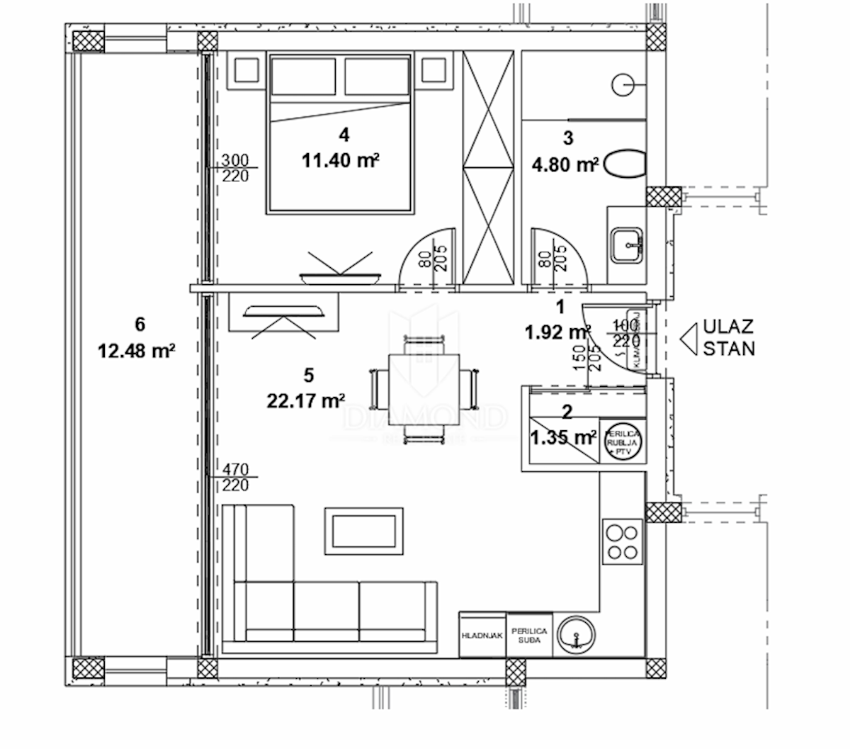 Žminj, appartamento monolocale in una moderna costruzione nuova