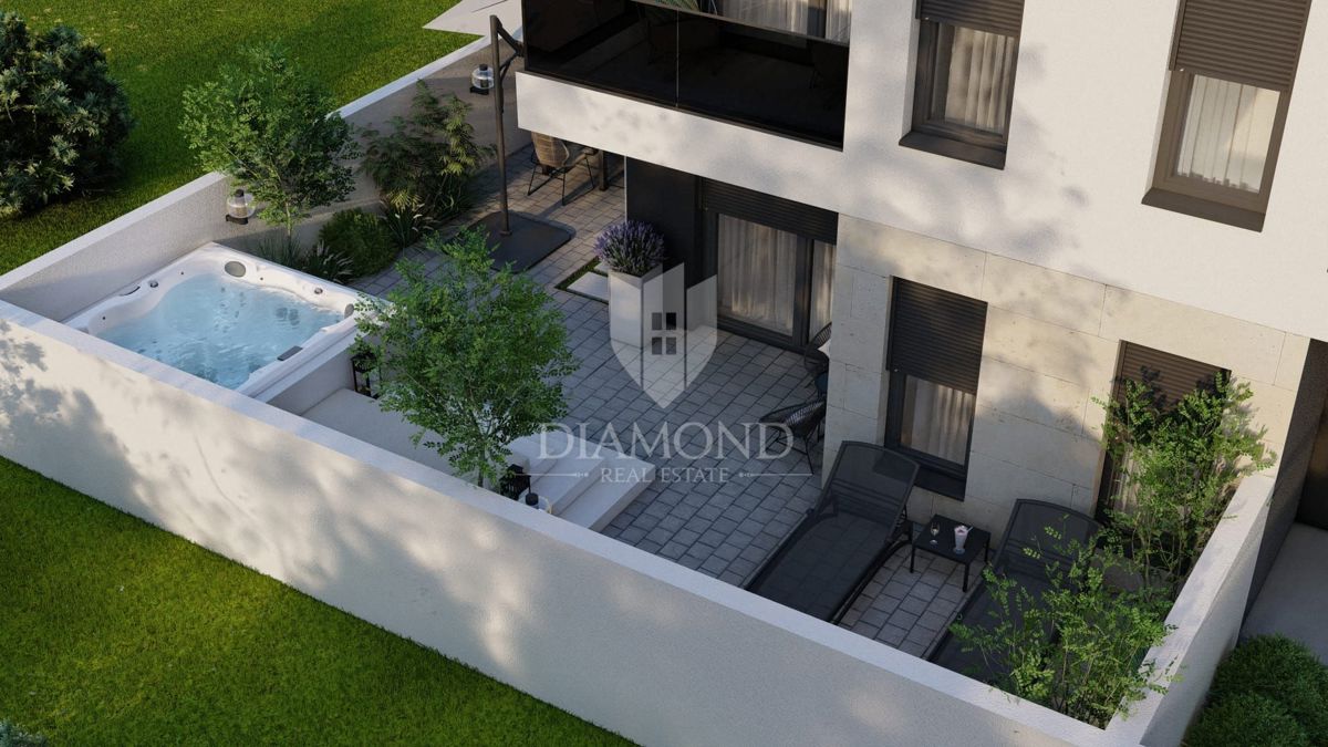 Appartamento con ampio giardino vicino a Pola, nuova costruzione!