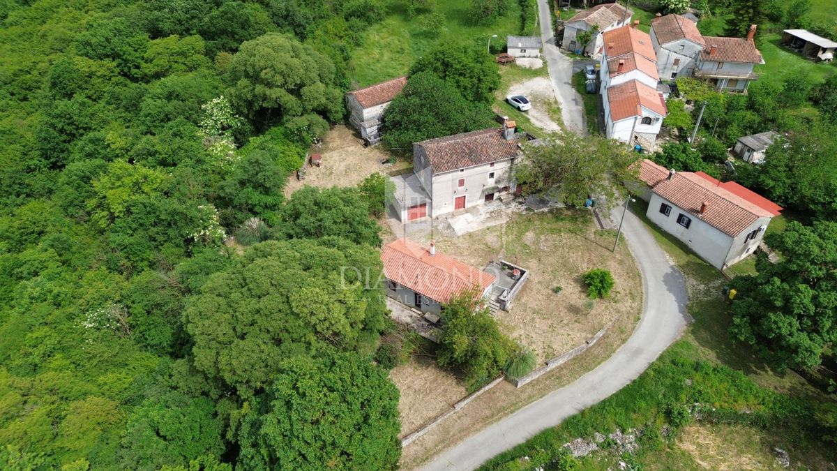 Istria Labin, Grande tenuta con 3 case in pietra