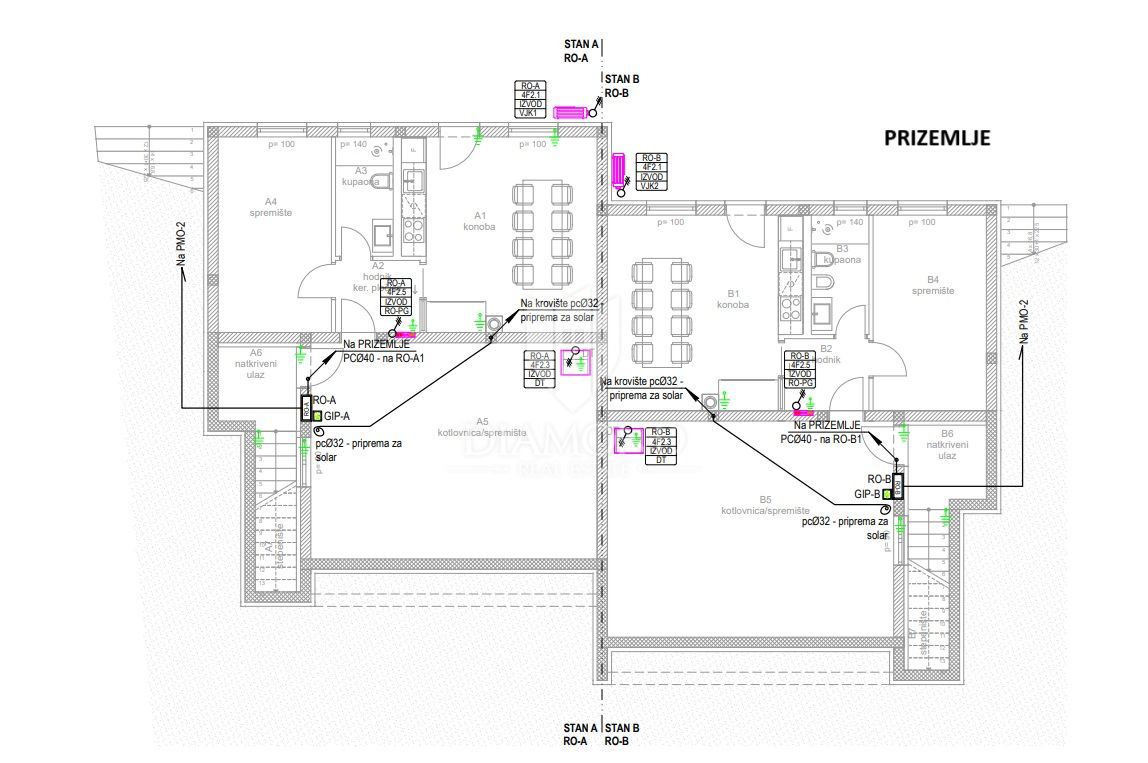 Istria, Kaštel, casa bifamiliare 160 m2 in costruzione 