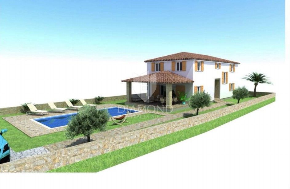 Istria, Barban – Terreno edificabile con permesso di costruire e progetto per casa con piscina!