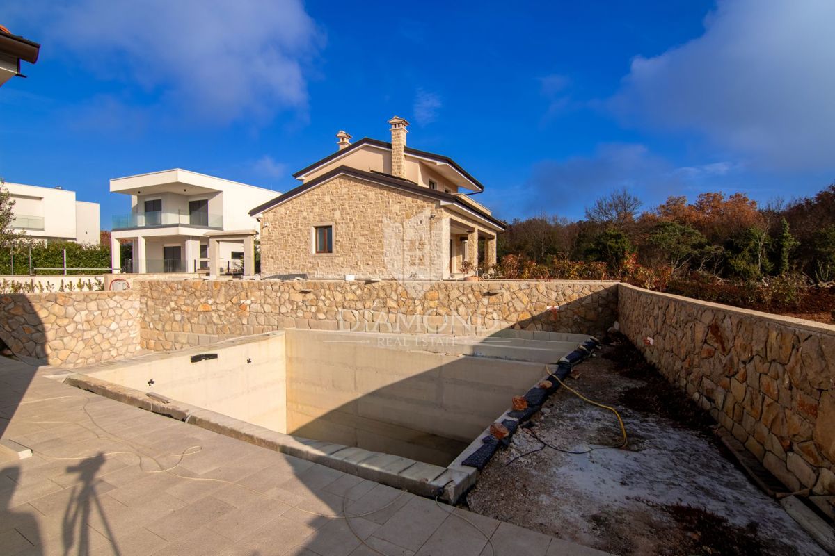 Krk, Villa con piscina, vista mare
