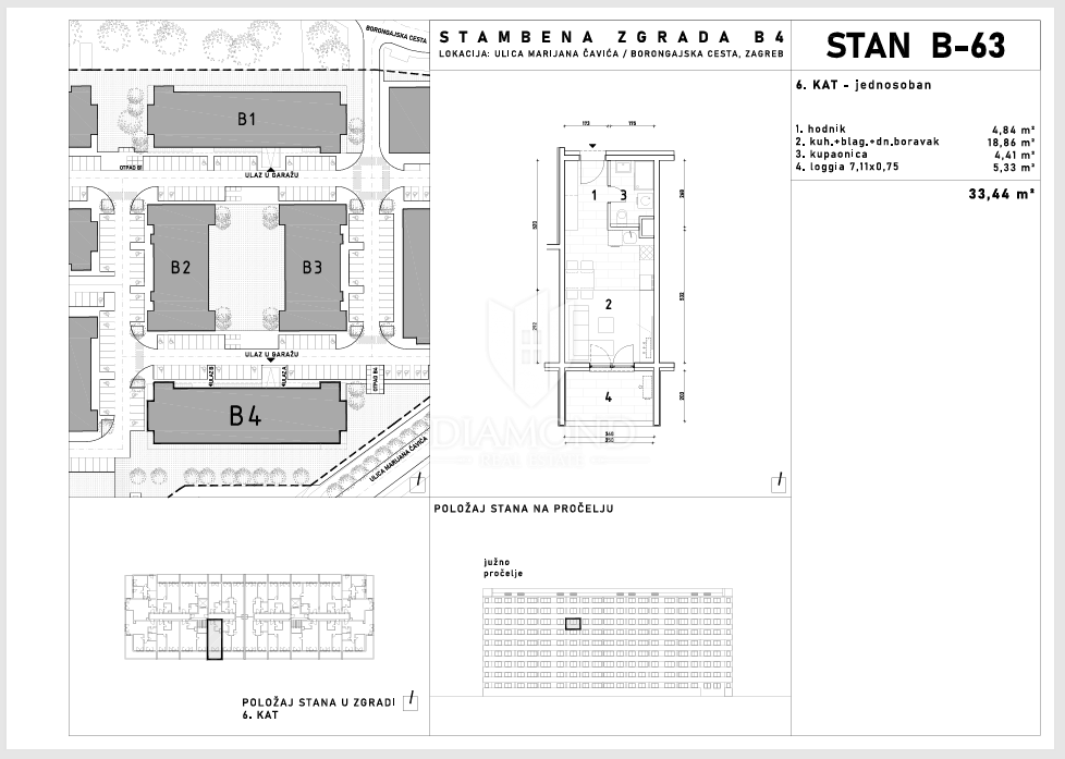 Appartamento con una camera da letto Borongaj