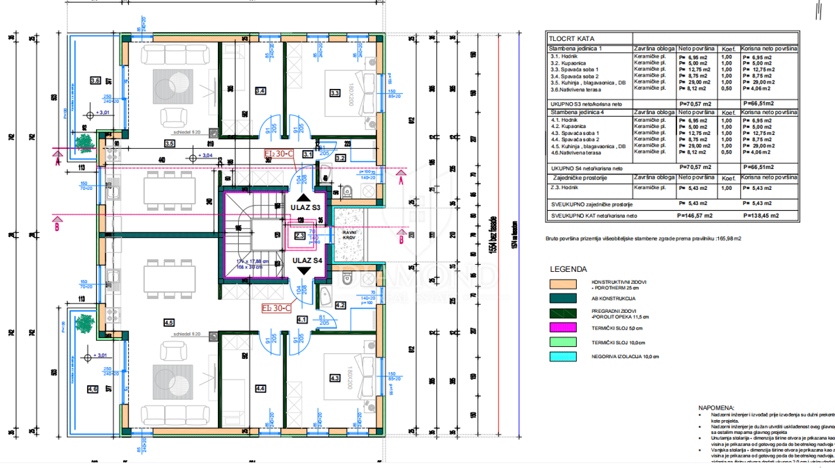 LIŽNJAN, Terreno edificabile con permesso di costruzione valido – 4 appartamenti!