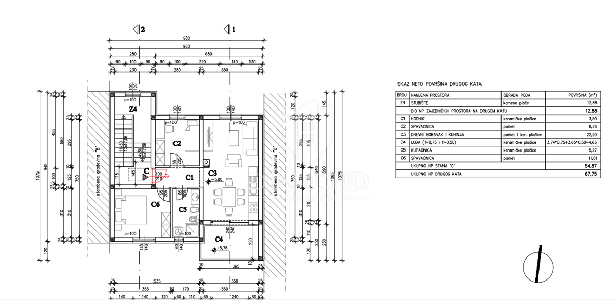 Pola, centro più ampio, appartamento con due camere da letto e parcheggio, edificio nuovo!