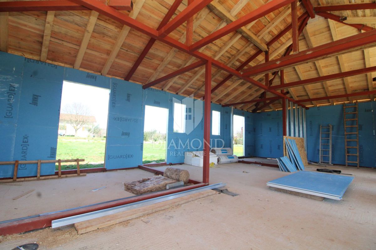 Žminj, dintorni, casa unifamiliare di nuova costruzione con piscina.