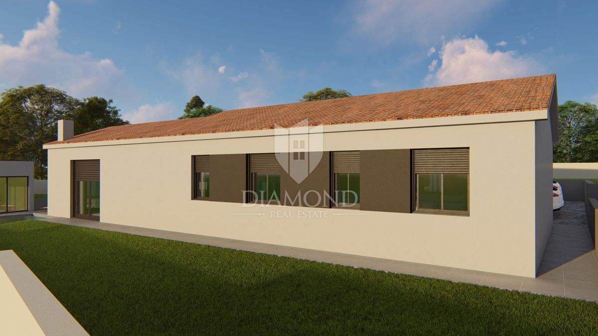 Labin, dintorni, terreno con progetto e permesso di costruzione