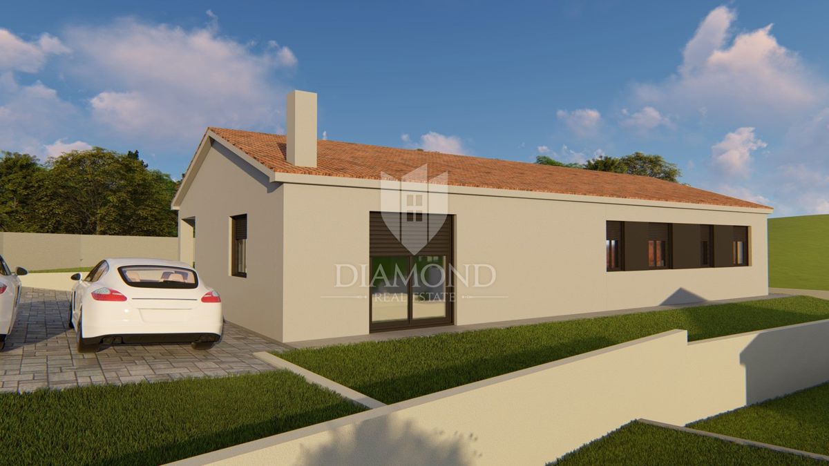 Labin, dintorni, terreno con progetto e permesso di costruzione