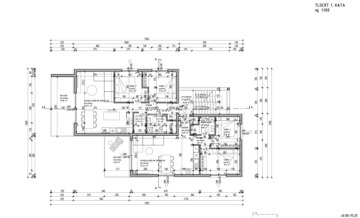 Appartamento Okrug Gornji, Okrug, 72,64m2