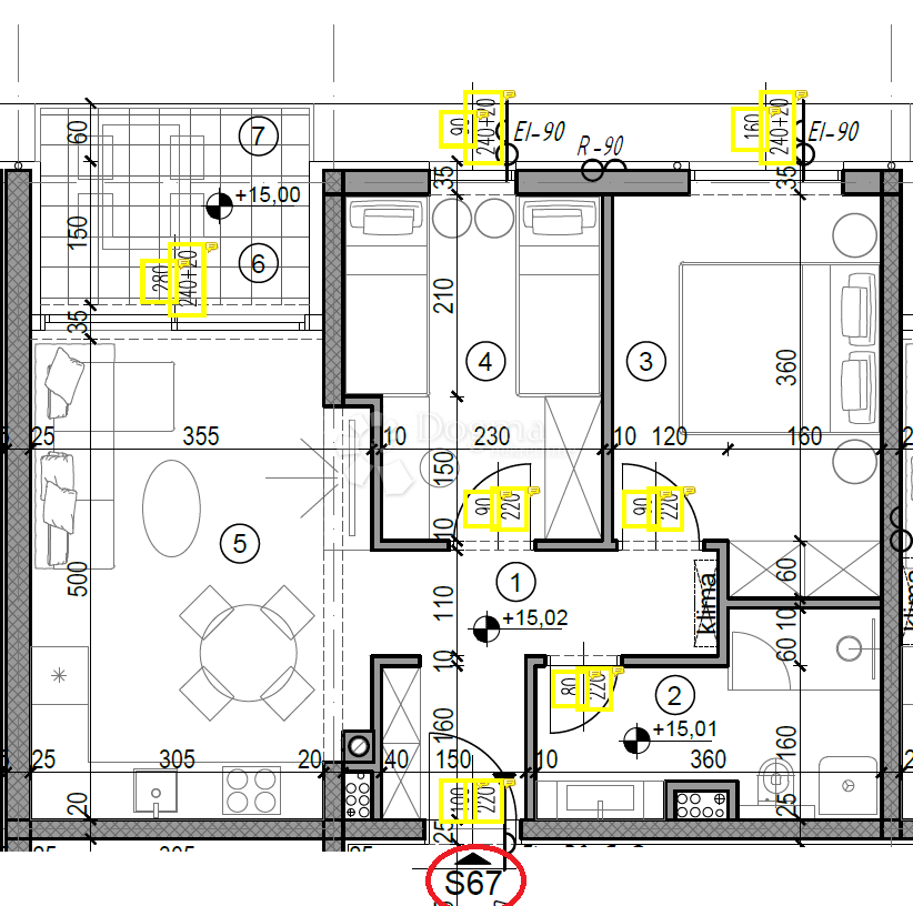 Allogio Monvidal, Pula, 54,01m2