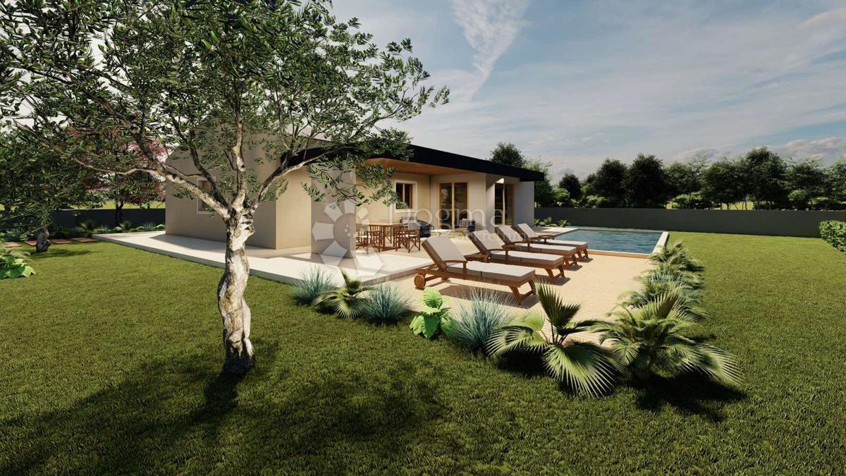 Terreno edificabile e progetto per una casa con piscina, 1.230m2