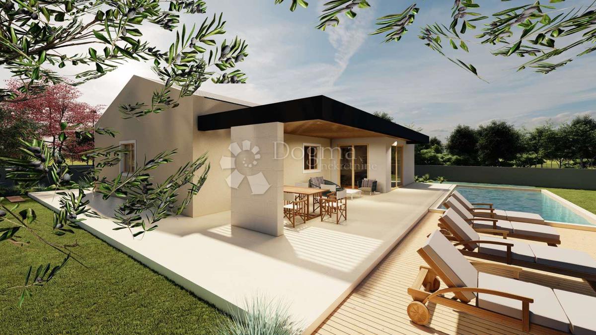 Terreno edificabile e progetto per una casa con piscina, 1.230m2