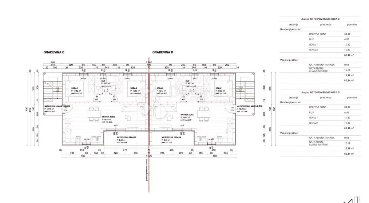 Appartamento Soline, Dobrinj, 61m2