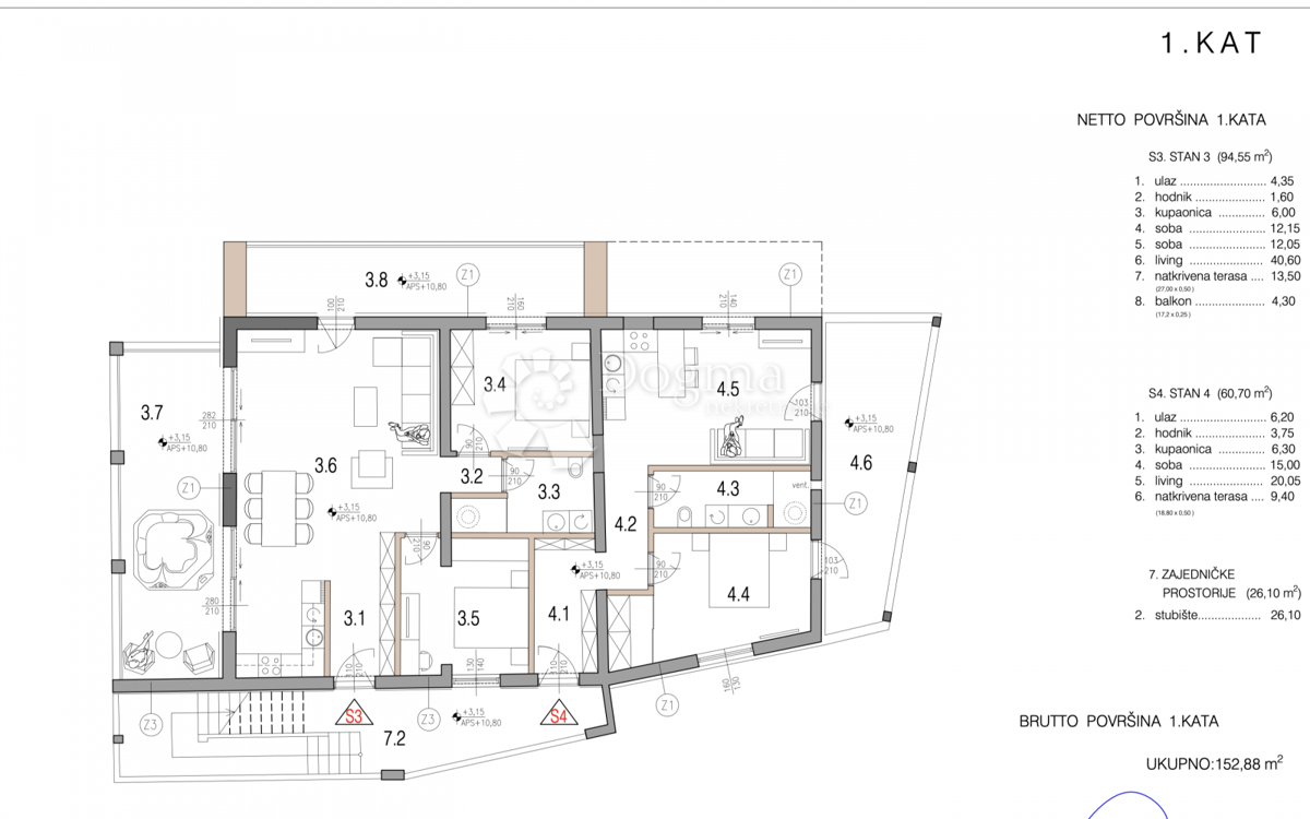 Allogio Tribunj, 60m2