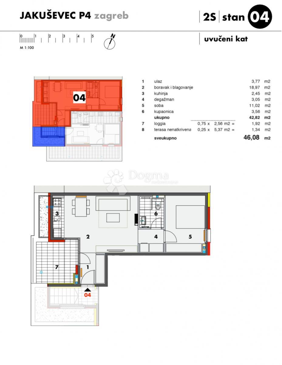 Allogio Jakuševec, Novi Zagreb - Istok, 49,21m2