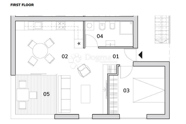 Appartamento Karigador, Brtonigla, 80,55m2