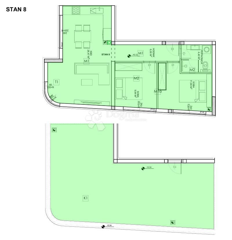 Allogio Sveti Petar na Moru, Sveti Filip I Jakov, 84,97m2
