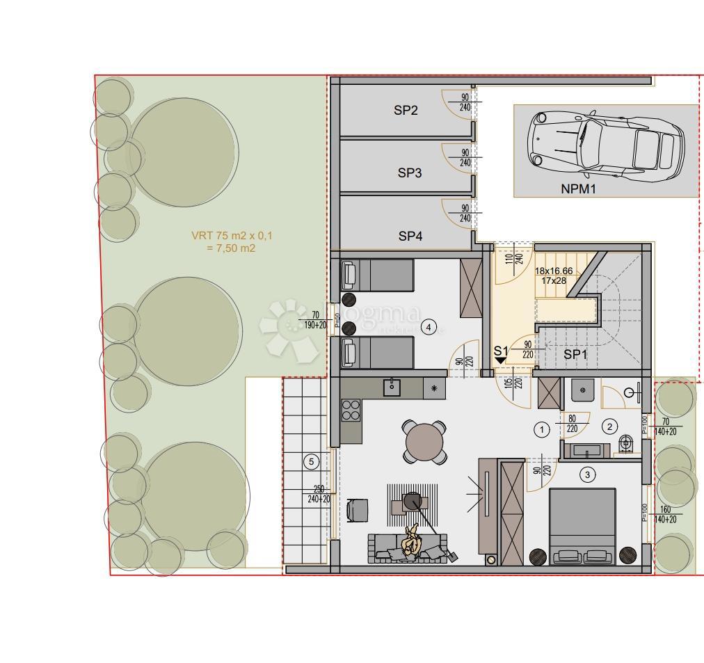 Allogio Kaštanjer, Pula, 72,42m2