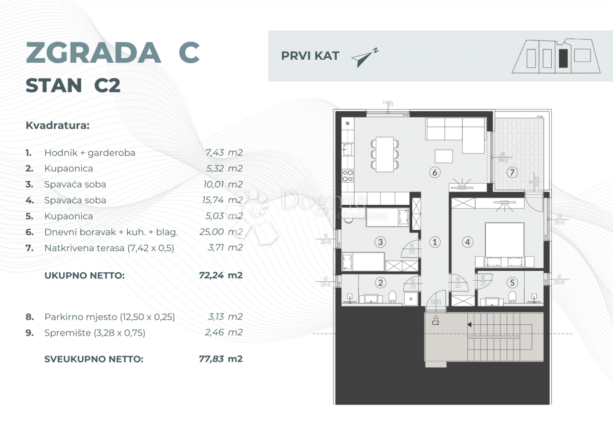 Allogio Fažana, 55,08m2