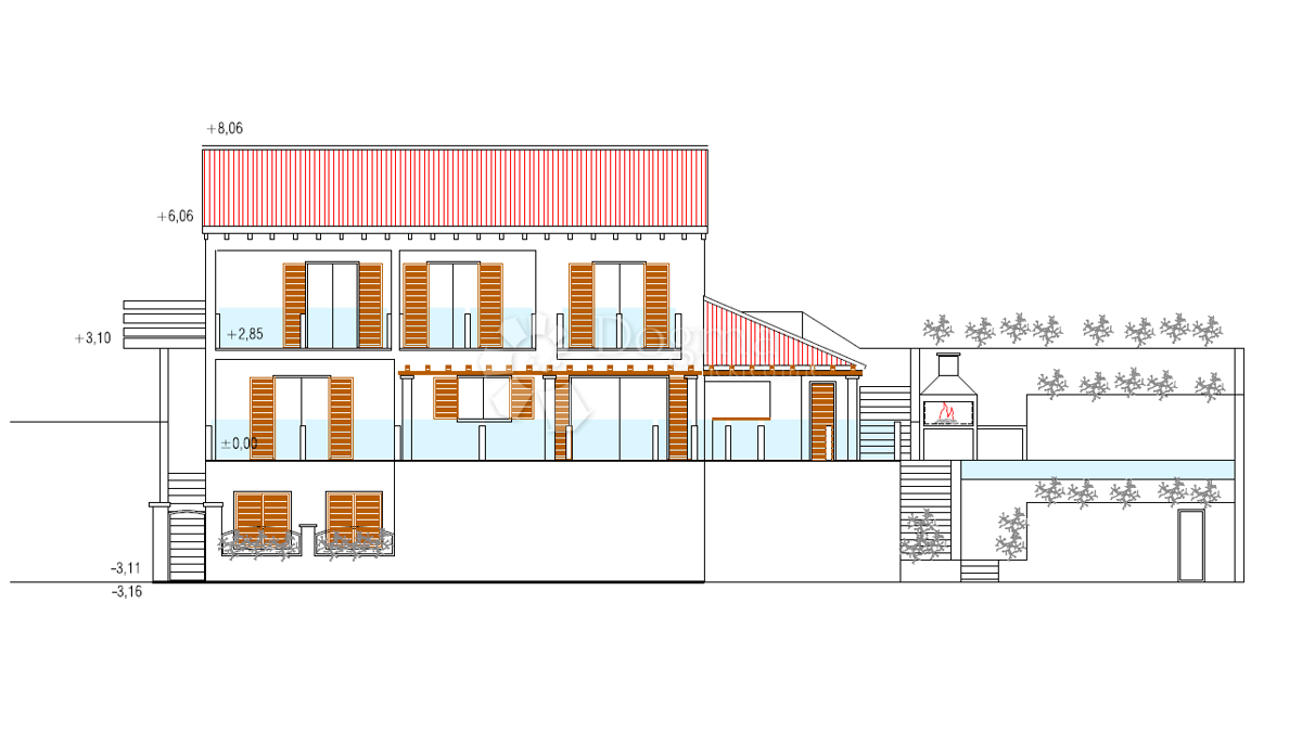 Brač, Sumartin, bellissima villa, prima fila al mare