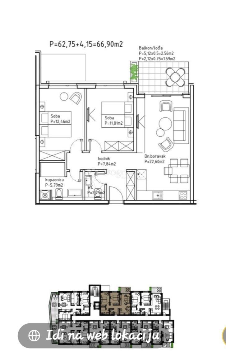 Allogio Makarska, 68,94m2