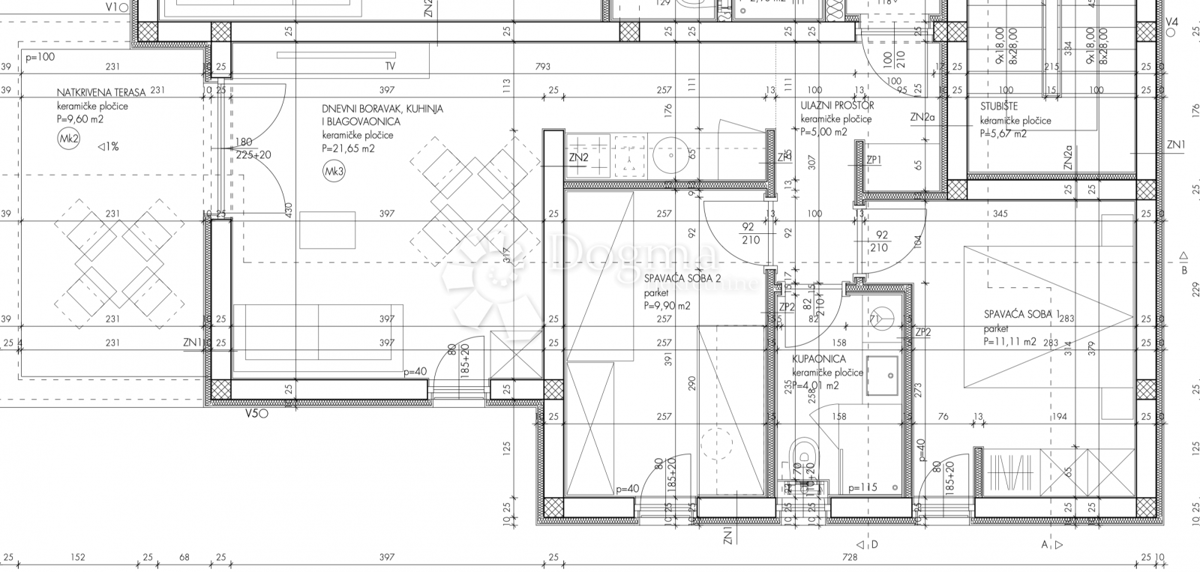 Allogio Crnica, Šibenik, 62m2