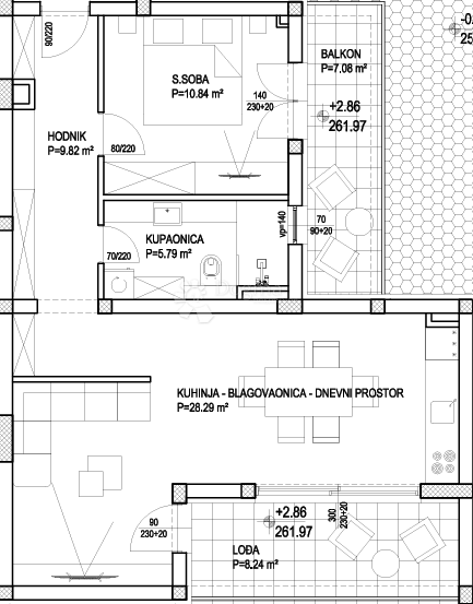 Appartamento bilocale in nuova costruzione – Tugare, 62,69 m², primo piano, balcone, parcheggio privato, posizione tranquilla vicino a Spalato e Omiš