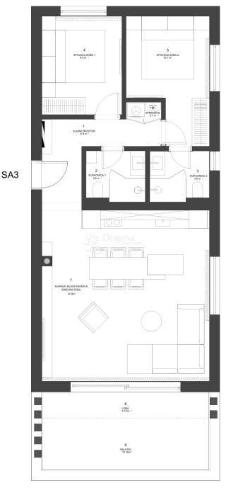 Allogio Zaton, Nin, 86,13m2