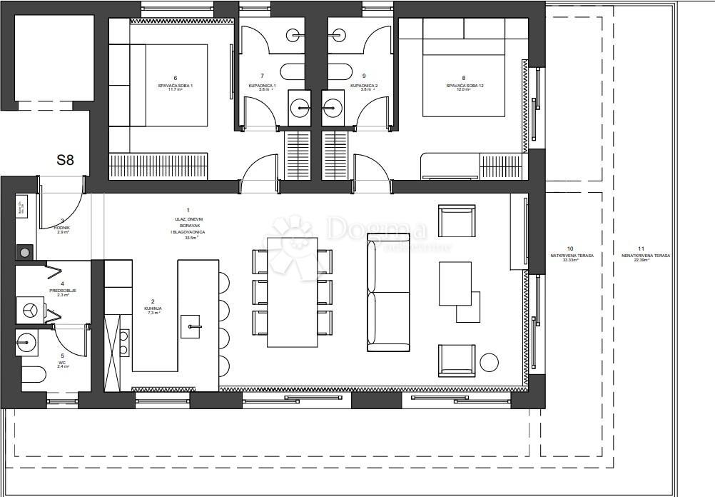 Allogio Zaton, Nin, 153,96m2