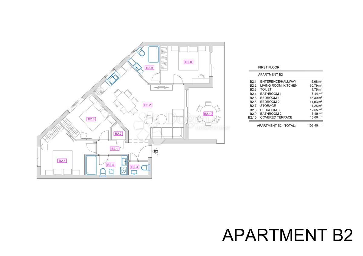 Appartamento Vrbnik, 102,40m2